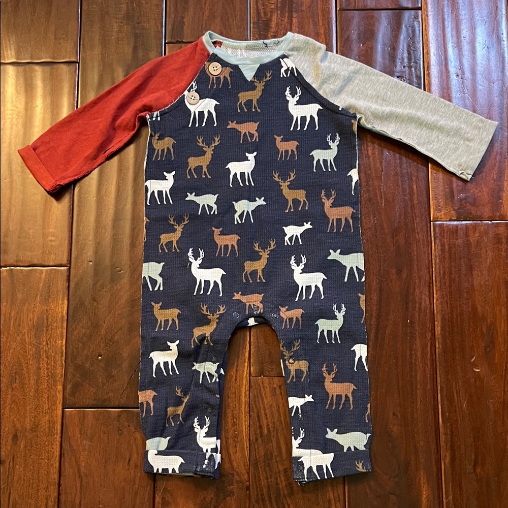 Mud Pie Navy Deer Pattern One Piece